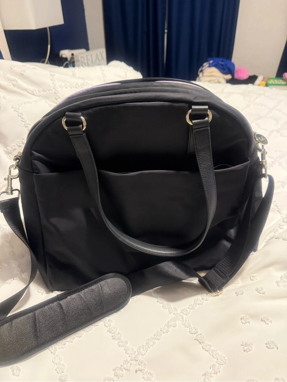 Lo and Sons O.G 2 Black Women's Laptop Tote Bag with Crossbody Strap